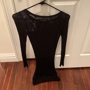 Black sweater dress.